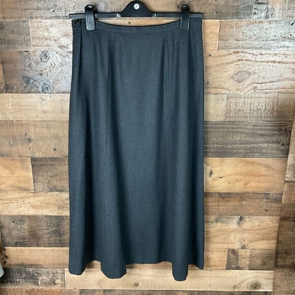 Carlisle Maxi Skirt Dark Grey A-Line Wool Spandex Blend Charcoal Women Size 14 - Picture 13 of 13